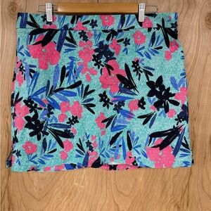 Rafaella Womens Short Sleeve Floral Shirt Spectra Green Blue Red XXL